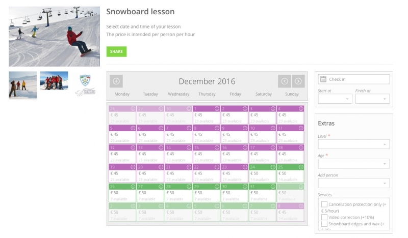 ski and snowboard lesson online booking